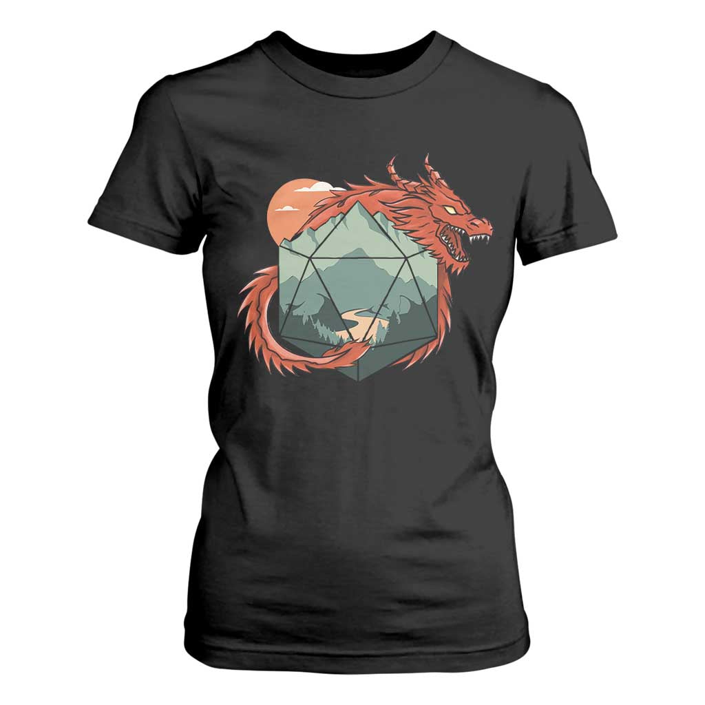 Funny Dragon Tabletop RPG Dice Game T Shirt For Women TS11 Black Print Your Wear