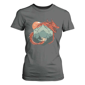 Funny Dragon Tabletop RPG Dice Game T Shirt For Women TS11 Dark Heather Print Your Wear