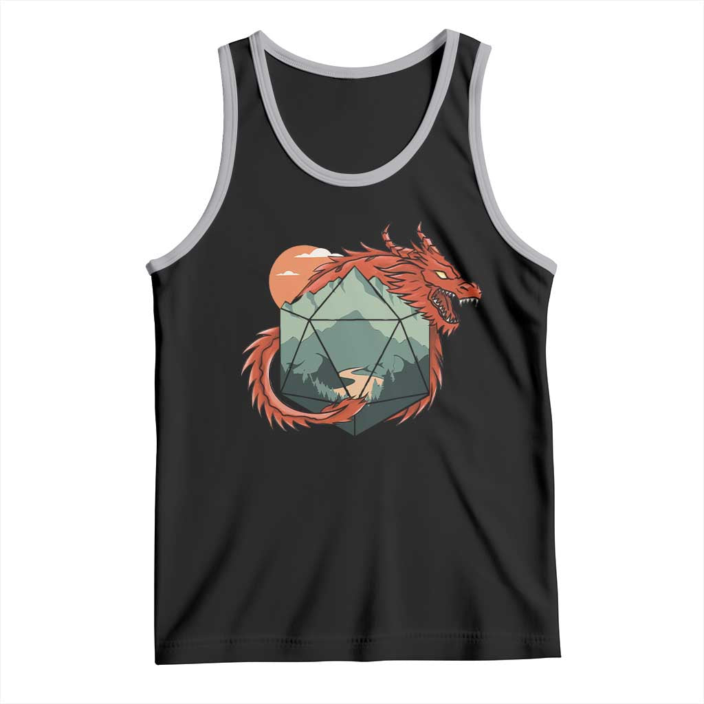 Funny Dragon Tabletop RPG Dice Game Tank Top TS11 Black Athletic Heather Print Your Wear