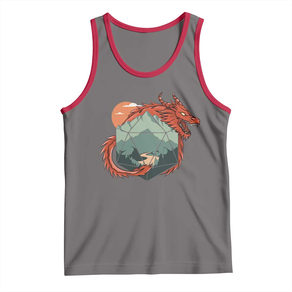 Funny Dragon Tabletop RPG Dice Game Tank Top TS11 Deep Heather Red Print Your Wear