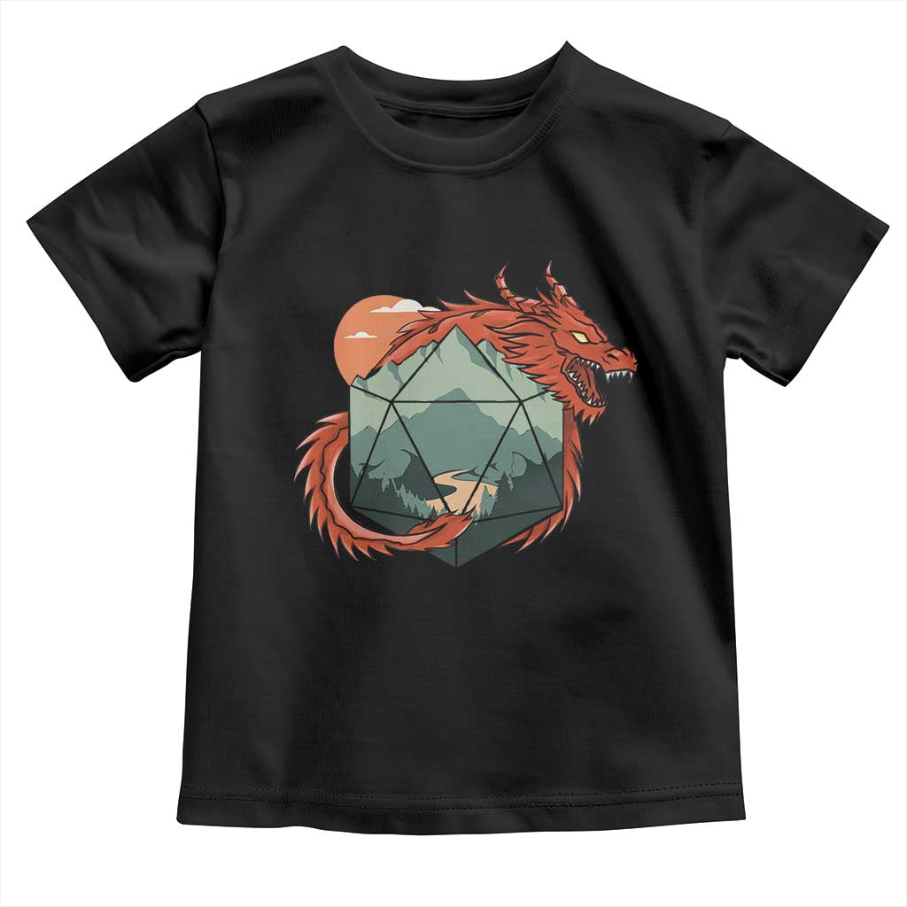 Funny Dragon Tabletop RPG Dice Game Toddler T Shirt TS11 Black Print Your Wear