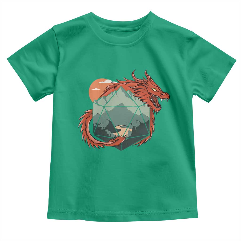 Funny Dragon Tabletop RPG Dice Game Toddler T Shirt TS11 Irish Green Print Your Wear