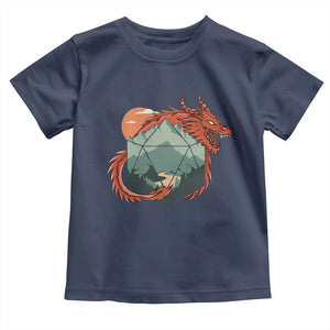 Funny Dragon Tabletop RPG Dice Game Toddler T Shirt TS11 Navy Print Your Wear