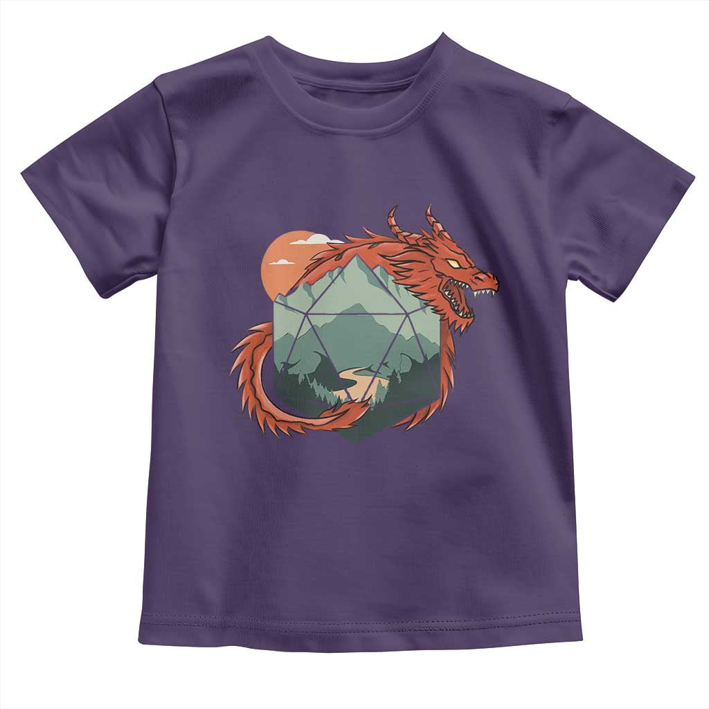Funny Dragon Tabletop RPG Dice Game Toddler T Shirt TS11 Purple Print Your Wear