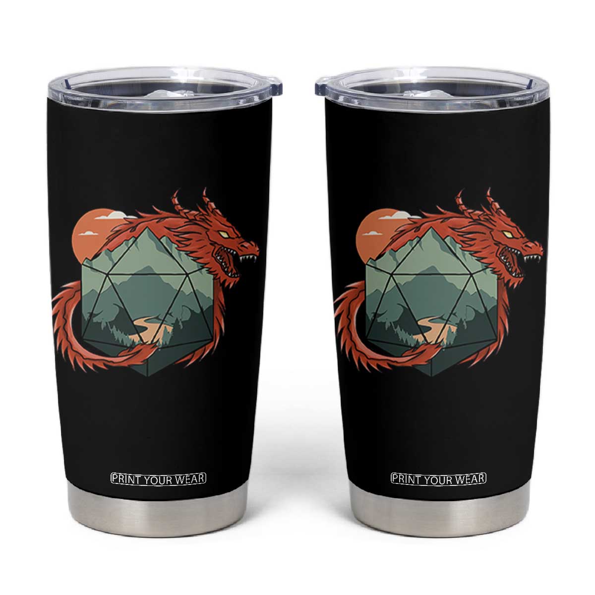 Funny Dragon Tabletop RPG Dice Game Tumbler Cup TS11 Black Print Your Wear