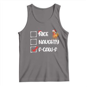 Funny F Caw F Chicken Christmas Tank Top Nice Naughty Cartoon Rooster Poultry Animal TS11 Deep Heather Print Your Wear