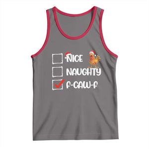 Funny F Caw F Chicken Christmas Tank Top Nice Naughty Cartoon Rooster Poultry Animal TS11 Deep Heather Red Print Your Wear