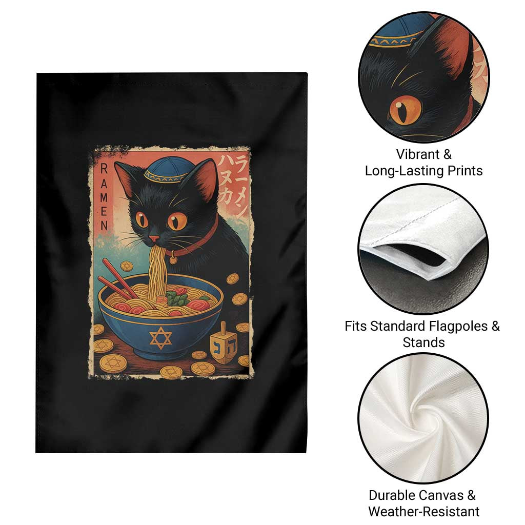 Cat Ramen Hanukkah Garden Flag Japanese Kawaii Anime Chanukah Cat TS11 Print Your Wear