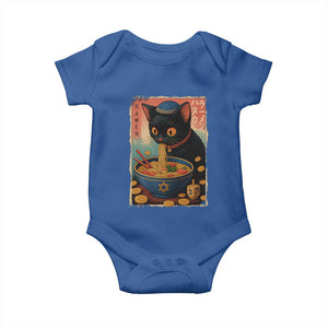 Cat Ramen Hanukkah Baby Onesie Japanese Kawaii Anime Chanukah Cat TS11 Royal Blue Print Your Wear