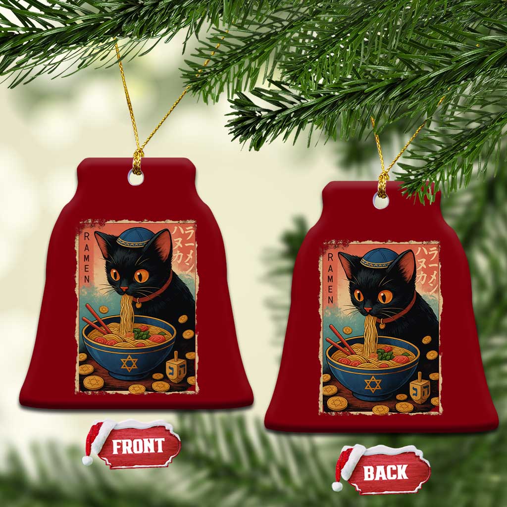 Cat Ramen Hanukkah Ceramic Ornament Japanese Kawaii Anime Chanukah Cat TS11 Print Your Wear