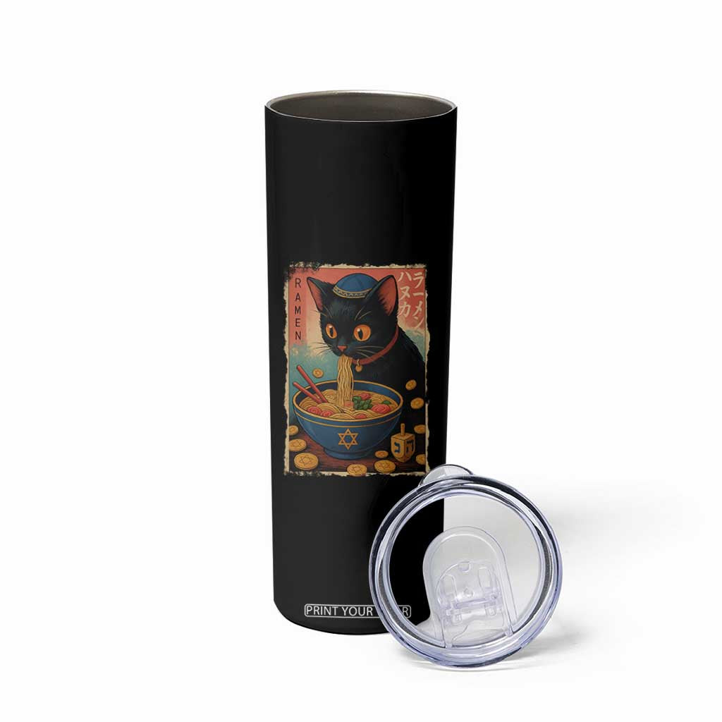 Cat Ramen Hanukkah Skinny Tumbler Japanese Kawaii Anime Chanukah Cat TS11 Print Your Wear