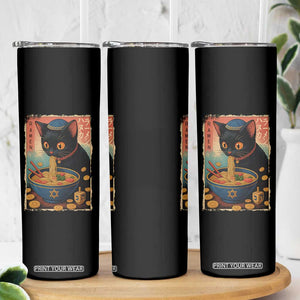 Cat Ramen Hanukkah Skinny Tumbler Japanese Kawaii Anime Chanukah Cat TS11 Print Your Wear