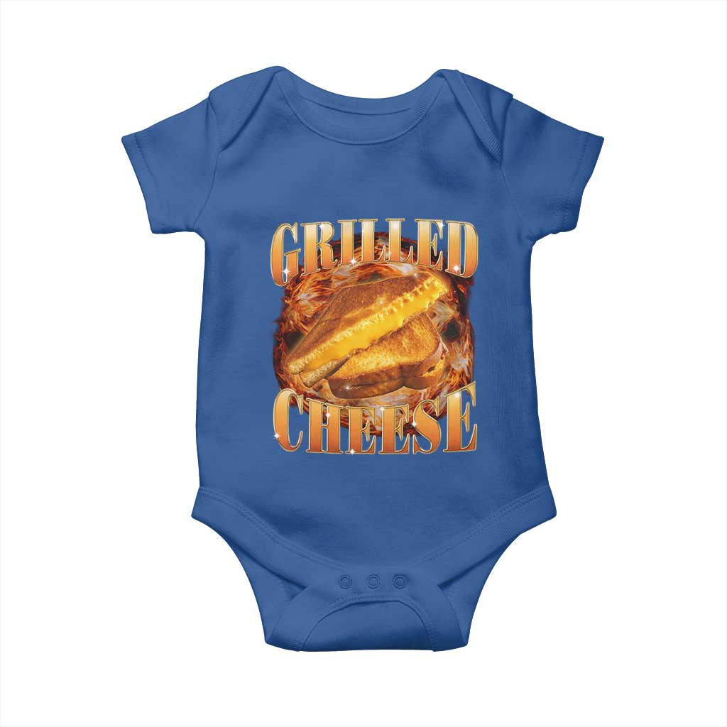 Grilled Cheese Baby Onesie Food Lover Funny Gag Weird Meme 90s TS11 Royal Blue Print Your Wear