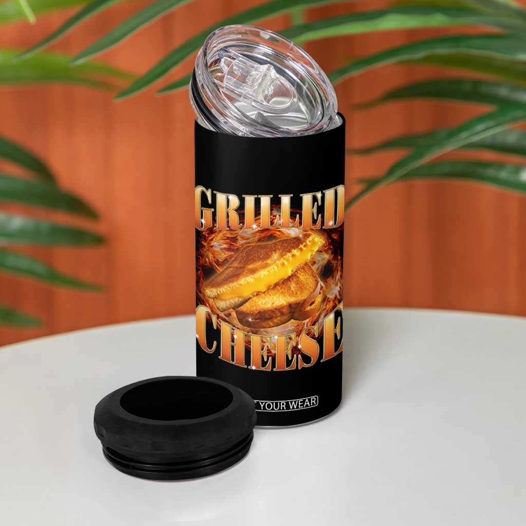 Grilled Cheese 4 in 1 Can Cooler Tumbler Food Lover Funny Gag Weird Meme 90s TS11 Print Your Wear
