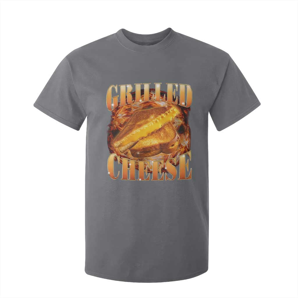 Grilled Cheese T Shirt For Kid Food Lover Funny Gag Weird Meme 90s TS11 Charcoal Print Your Wear