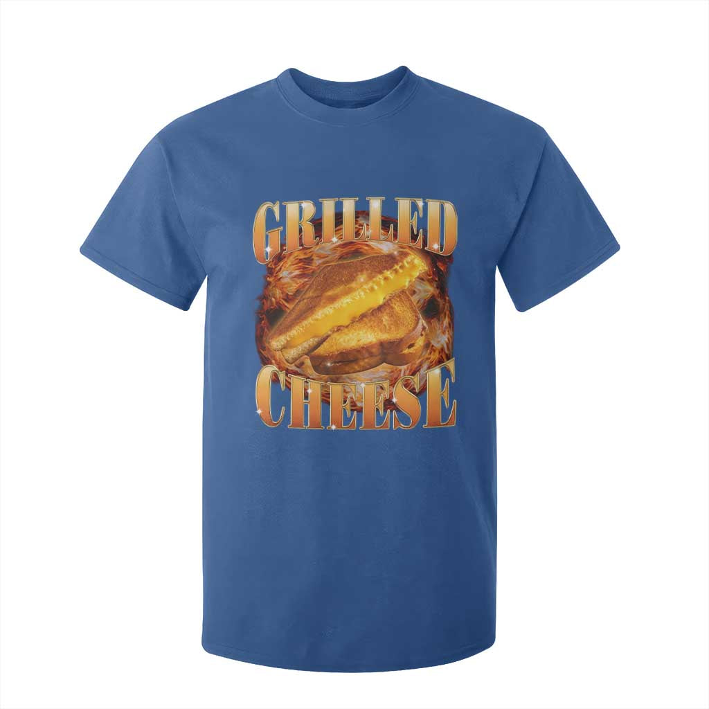Grilled Cheese T Shirt For Kid Food Lover Funny Gag Weird Meme 90s TS11 Royal Blue Print Your Wear