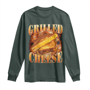 Grilled Cheese Long Sleeve Shirt Food Lover Funny Gag Weird Meme 90s TS11 Dark Forest Green Print Your Wear