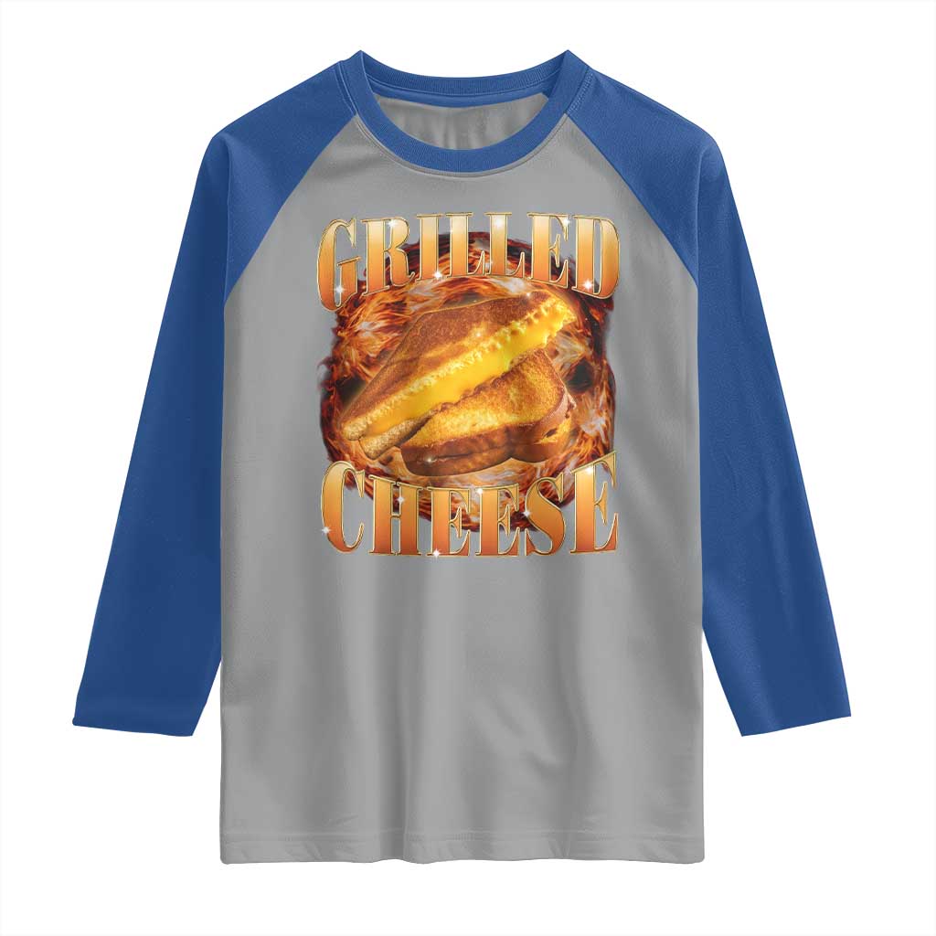 Grilled Cheese Raglan Shirt Food Lover Funny Gag Weird Meme 90s TS11 Sport Gray Royal Print Your Wear