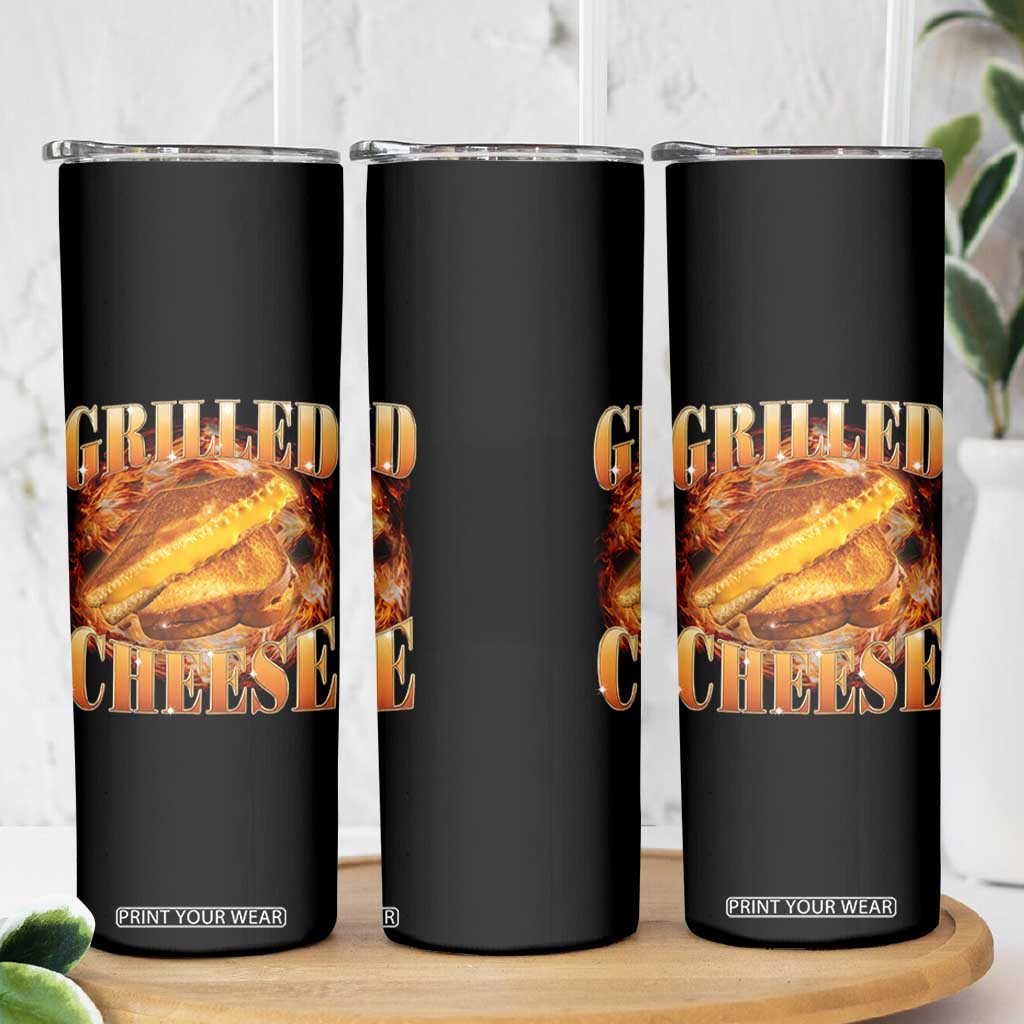 Grilled Cheese Skinny Tumbler Food Lover Funny Gag Weird Meme 90s TS11 Print Your Wear