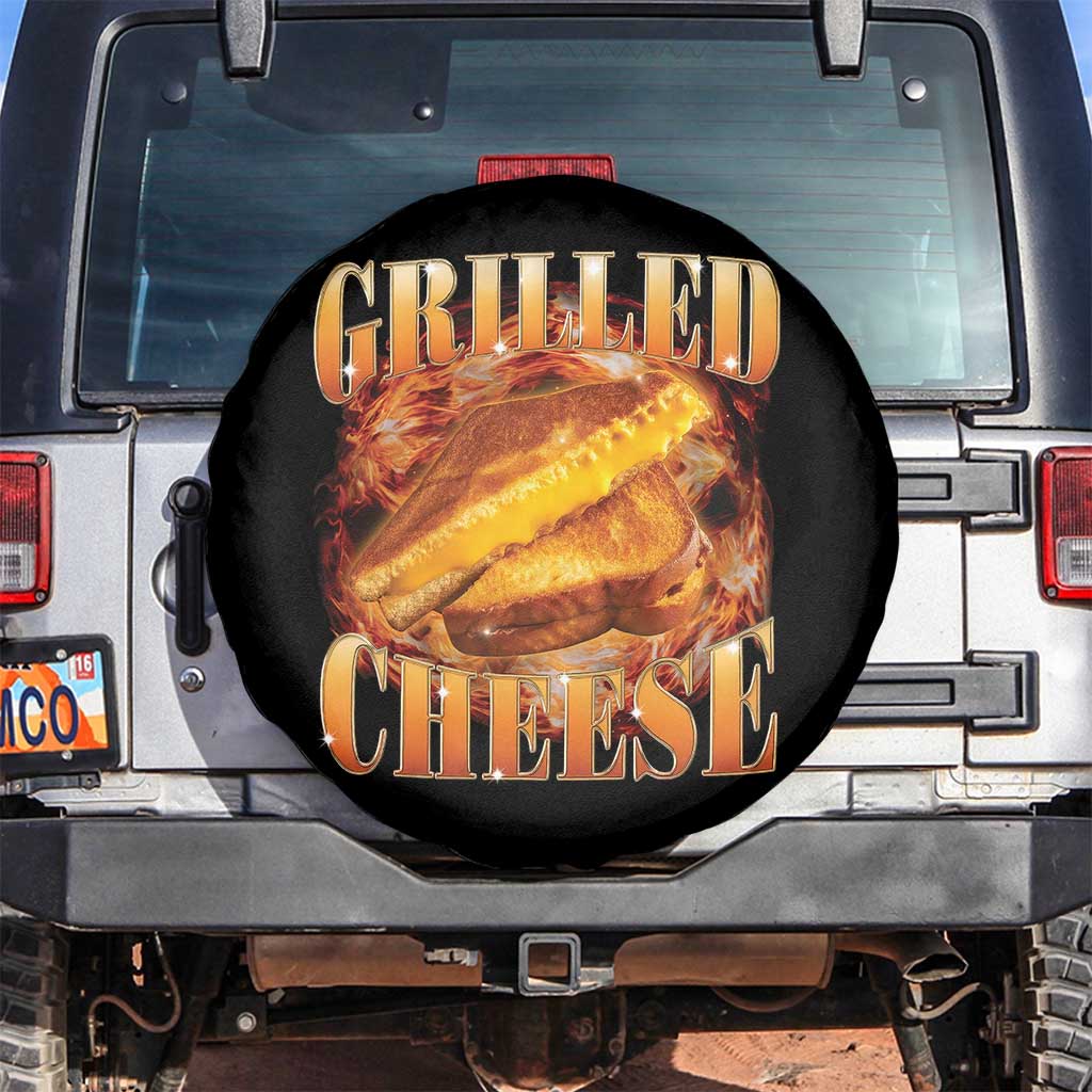 Grilled Cheese Spare Tire Cover Food Lover Funny Gag Weird Meme 90s TS11 No hole Black Print Your Wear