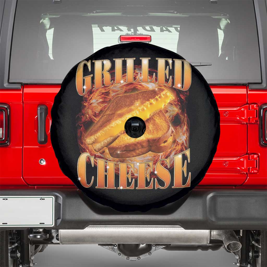 Grilled Cheese Spare Tire Cover Food Lover Funny Gag Weird Meme 90s TS11 Black Print Your Wear