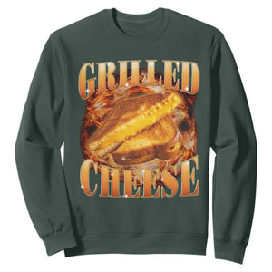 Grilled Cheese Sweatshirt Food Lover Funny Gag Weird Meme 90s TS11 Dark Forest Green Print Your Wear