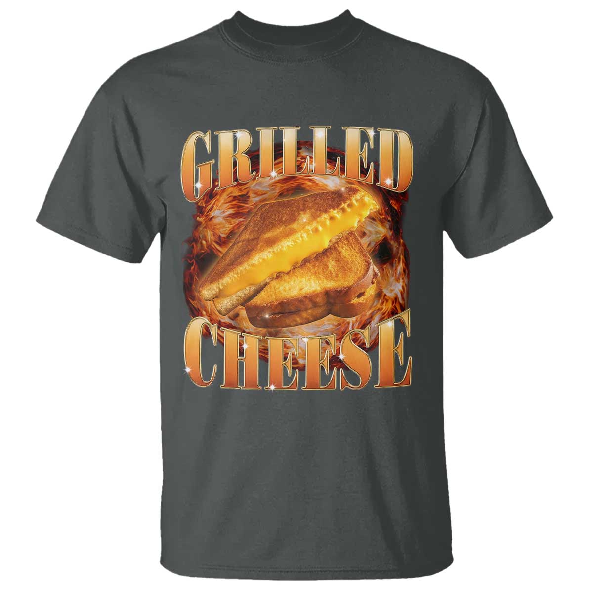Grilled Cheese T Shirt Food Lover Funny Gag Weird Meme 90s TS11 Dark Heather Print Your Wear