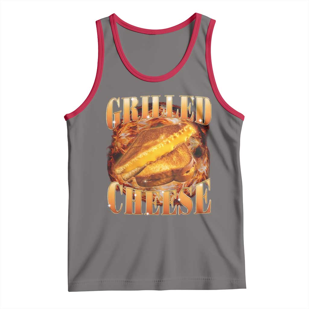 Grilled Cheese Tank Top Food Lover Funny Gag Weird Meme 90s TS11 Deep Heather Red Print Your Wear