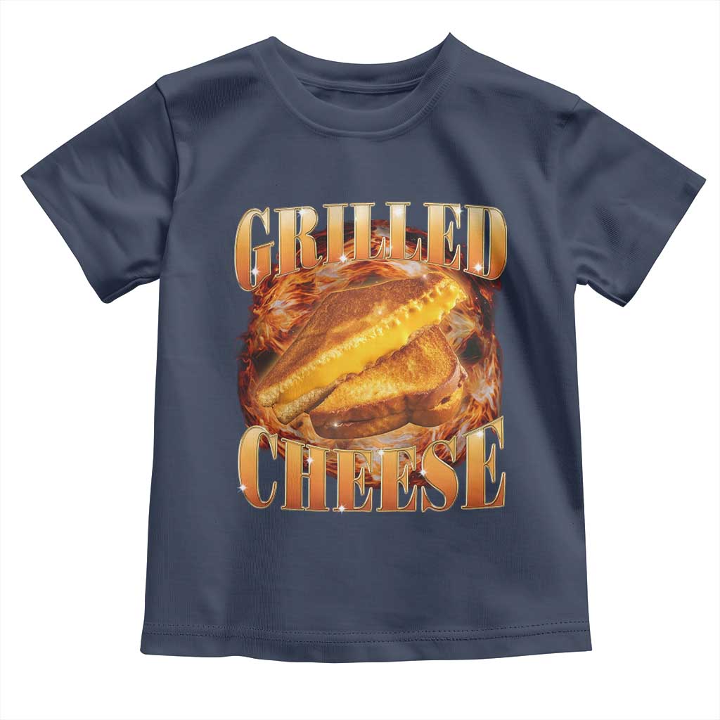 Grilled Cheese Toddler T Shirt Food Lover Funny Gag Weird Meme 90s TS11 Navy Print Your Wear