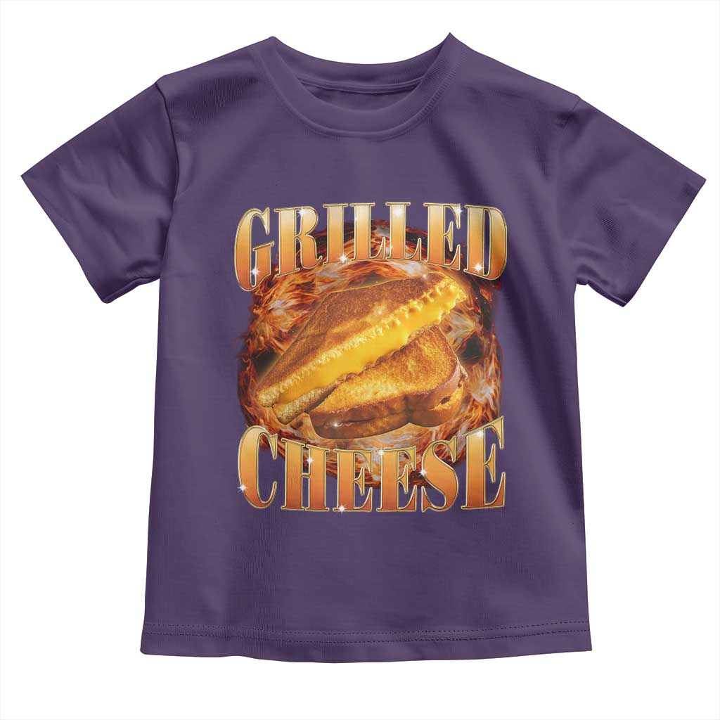 Grilled Cheese Toddler T Shirt Food Lover Funny Gag Weird Meme 90s TS11 Purple Print Your Wear