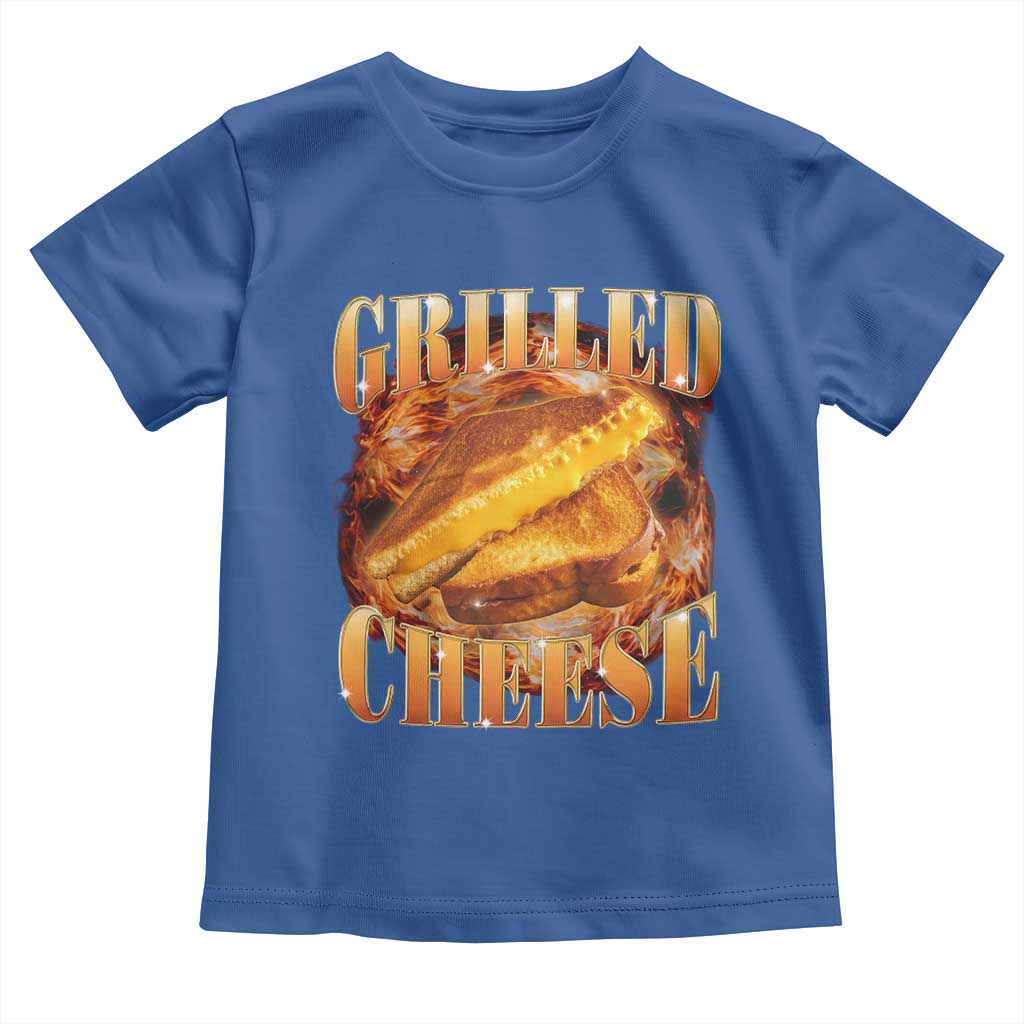 Grilled Cheese Toddler T Shirt Food Lover Funny Gag Weird Meme 90s TS11 Royal Blue Print Your Wear