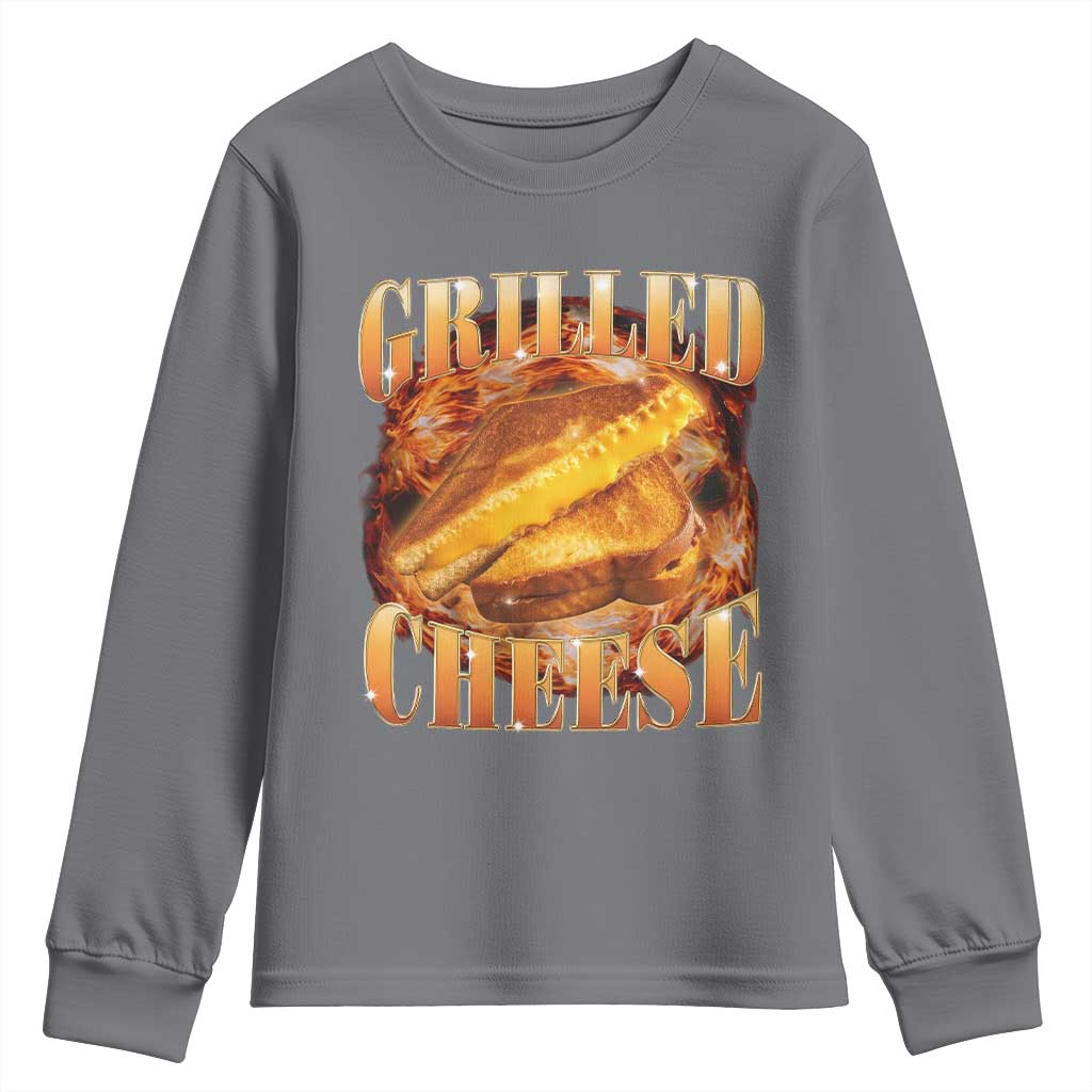 Grilled Cheese Youth Sweatshirt Food Lover Funny Gag Weird Meme 90s TS11 Charcoal Print Your Wear