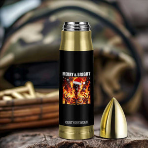 Funny Merry And Bright Bullet Tumbler Christmas Chaos Xmas Skeleton Fire Flames TS11 Print Your Wear