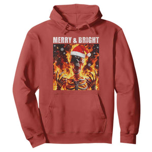 Funny Merry And Bright Hoodie Christmas Chaos Xmas Skeleton Fire Flames TS11 Red Print Your Wear