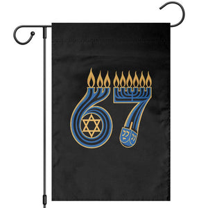 Funny 67 Hanukkah Garden Flag Chanukah Menorah Dreidel Star Of David Six Seven Meme TS11 Black Print Your Wear