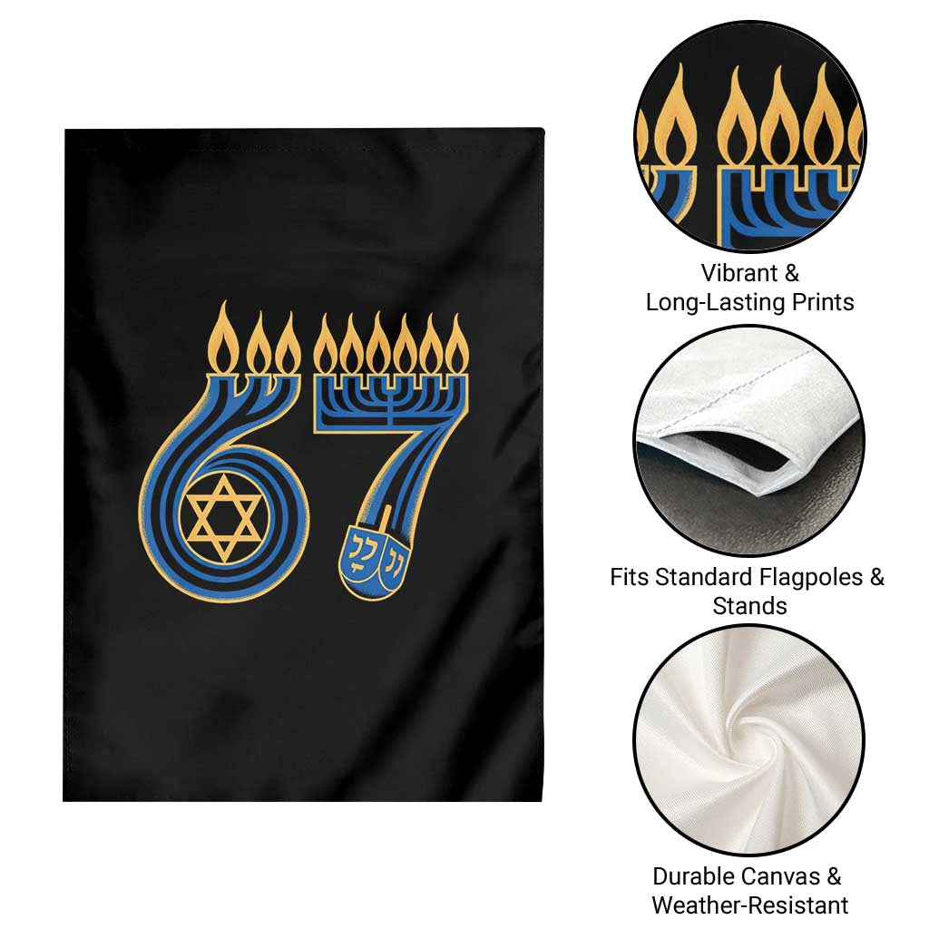 Funny 67 Hanukkah Garden Flag Chanukah Menorah Dreidel Star Of David Six Seven Meme TS11 Print Your Wear