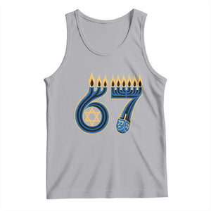 Funny 67 Hanukkah Tank Top Chanukah Menorah Dreidel Star Of David Six Seven Meme - Print Your Wear