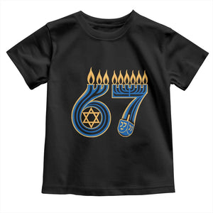 Funny 67 Hanukkah Toddler T Shirt Chanukah Menorah Dreidel Star Of David Six Seven Meme TS11 Black Print Your Wear