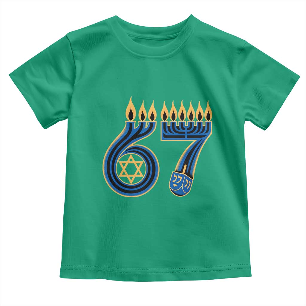 Funny 67 Hanukkah Toddler T Shirt Chanukah Menorah Dreidel Star Of David Six Seven Meme TS11 Irish Green Print Your Wear