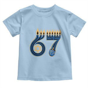 Funny 67 Hanukkah Toddler T Shirt Chanukah Menorah Dreidel Star Of David Six Seven Meme TS11 Light Blue Print Your Wear