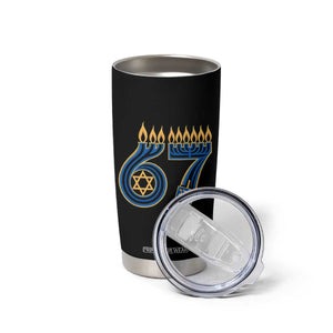 Funny 67 Hanukkah Tumbler Cup Chanukah Menorah Dreidel Star Of David Six Seven Meme TS11 Print Your Wear