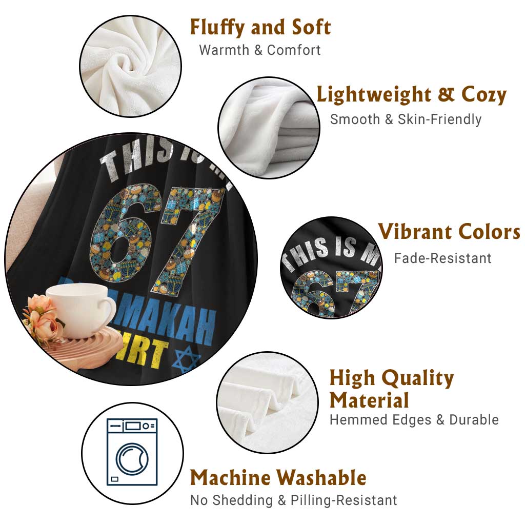 Funny 67 Hanukkah Throw Blanket This Is My 67 Pajamakah Gift TS11 Print Your Wear
