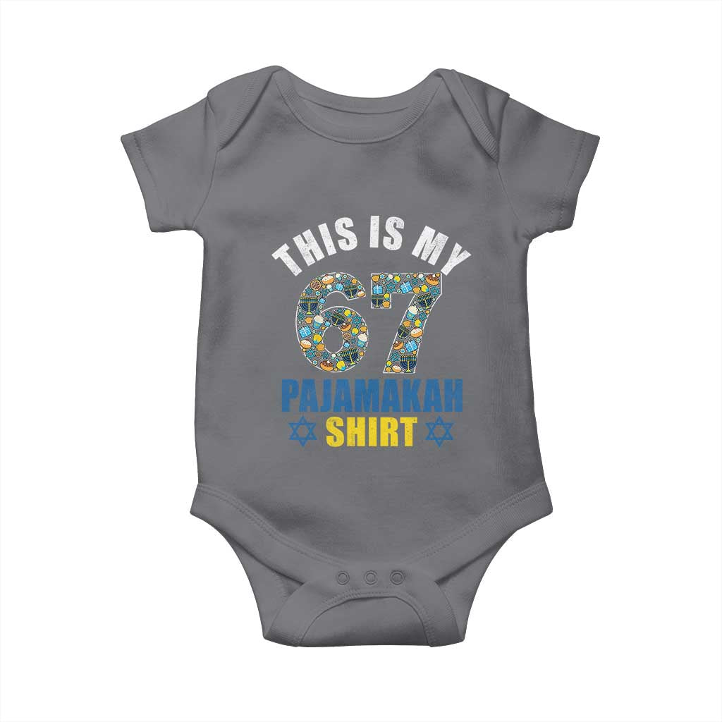 Funny 67 Hanukkah Baby Onesie This Is My 67 Pajamakah Gift TS11 Charcoal Print Your Wear