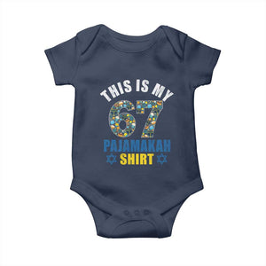 Funny 67 Hanukkah Baby Onesie This Is My 67 Pajamakah Gift TS11 Navy Print Your Wear