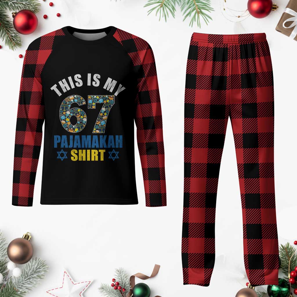 Funny 67 Hanukkah Plaid Pajama Set This Is My 67 Pajamakah Gift TS11 Buffalo Plaid Print Your Wear