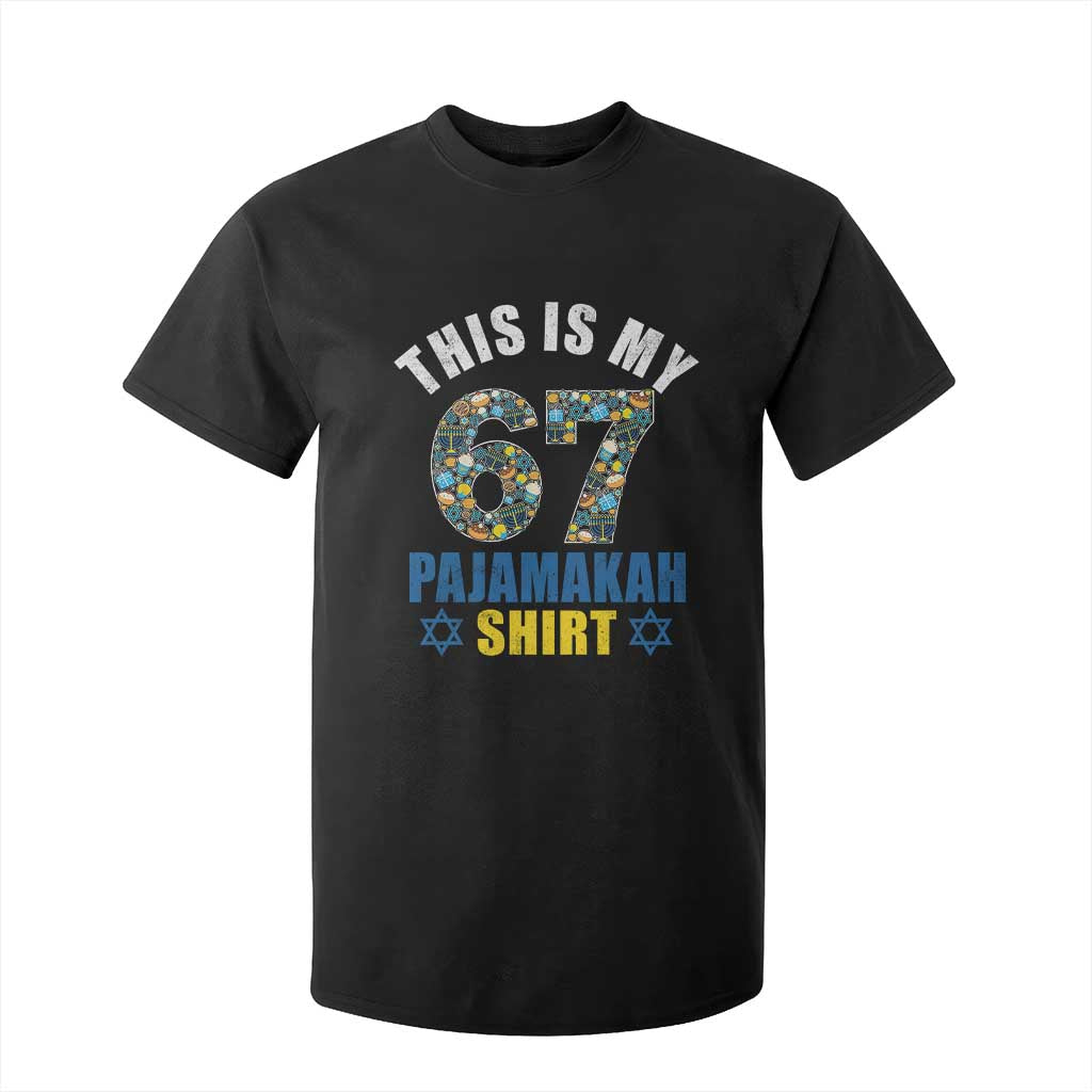 Funny 67 Hanukkah T Shirt For Kid This Is My 67 Pajamakah Gift TS11 Black Print Your Wear