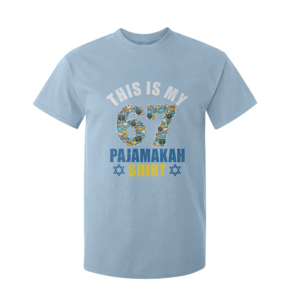 Funny 67 Hanukkah T Shirt For Kid This Is My 67 Pajamakah Gift TS11 Light Blue Print Your Wear