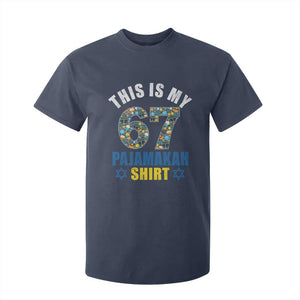 Funny 67 Hanukkah T Shirt For Kid This Is My 67 Pajamakah Gift TS11 Navy Print Your Wear