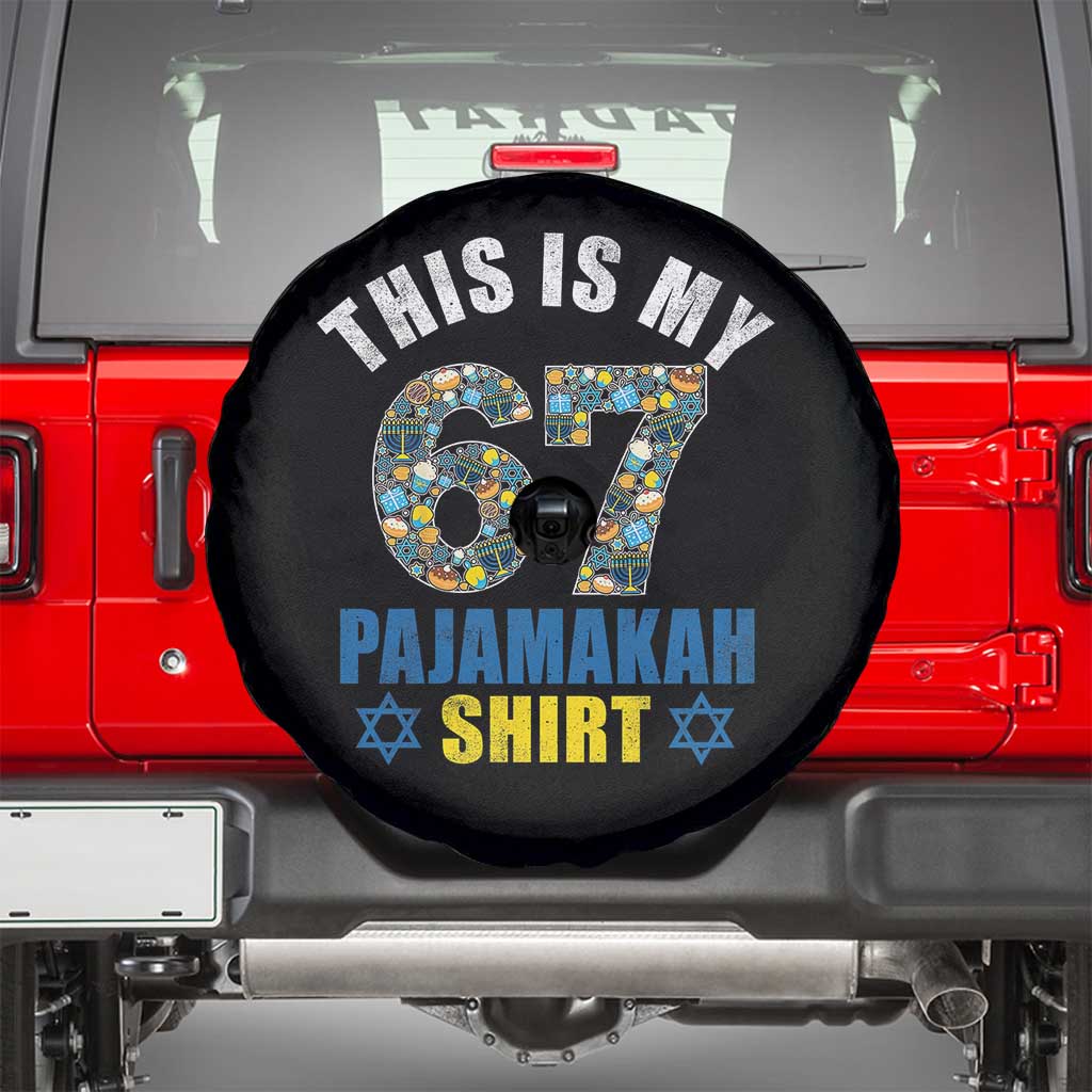 Funny 67 Hanukkah Spare Tire Cover This Is My 67 Pajamakah Gift TS11 Black Print Your Wear