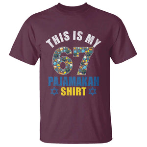 Funny 67 Hanukkah T Shirt This Is My 67 Pajamakah Gift TS11 Maroon Print Your Wear